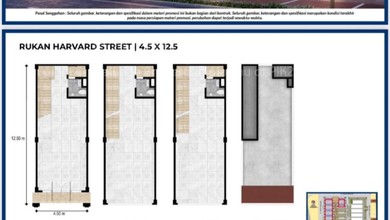 Sewa Rukan Harvard Street 1 Pik2 4,5x12,5 M2 3 Lantai + Rooftop